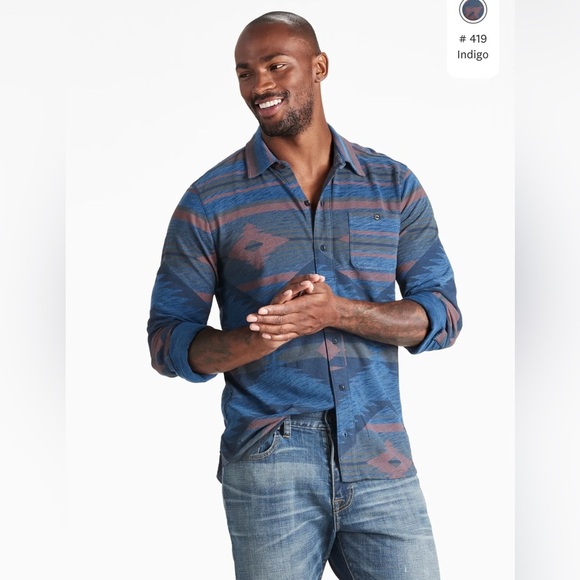 Lucky Brand Other - Men's vintage lucky brand true Indigo Printed button down dress shirt